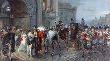 klassisch Werke - Beschworen Waterloo Brüssel Morgendämmerung des 16 Juni 1815 Robert Alexander Hillingford historische Kampfszenen Militärkrieg
